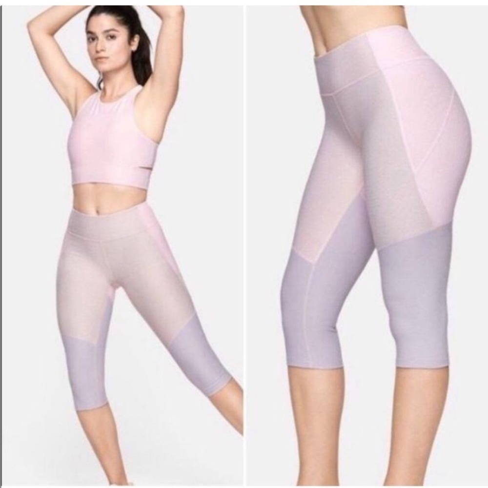 Outdoor Voices Pink Colorblock Capris size XS